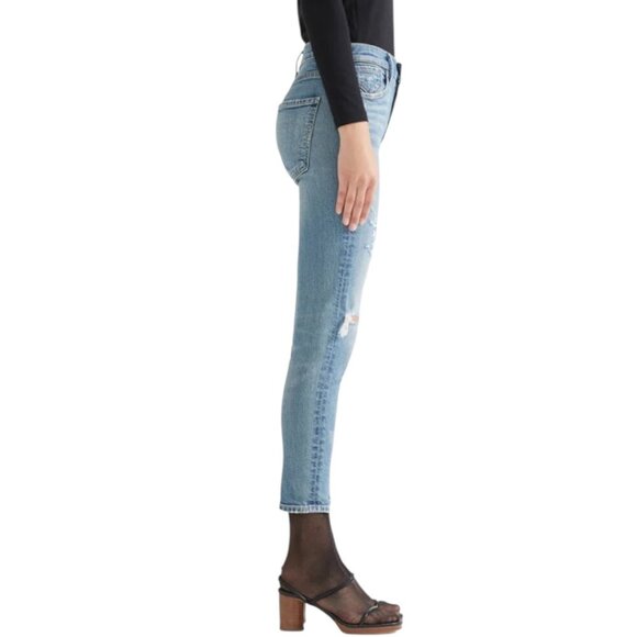 Agolde Sophie High Rise Skinny Crop Distressed Jeans Size 32 In Outsider Wash - Picture 4 of 14